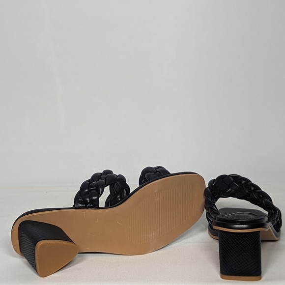 NEW Coutgo Womens Braided Square Open Toe Backless Slip-on Heeled Sandal Sz 5.5 - Picture 3 of 4